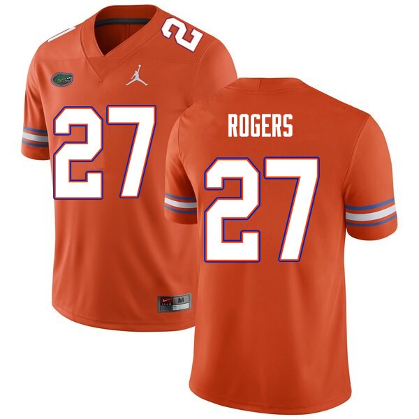 Men #27 Jahari Rogers Florida Gators College Football Jersey Orange